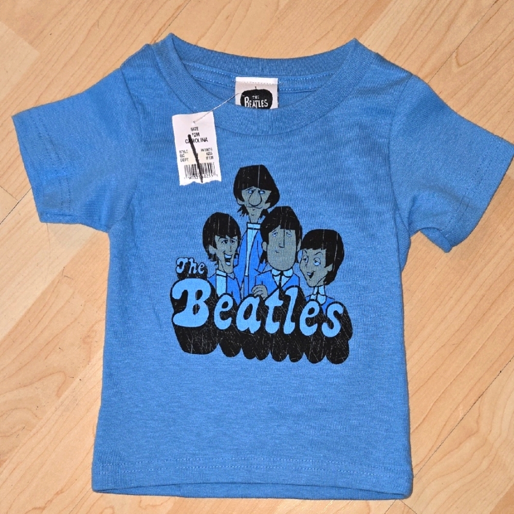 Vintage Y2k 2006 The Beatles Cartoon Baby Blue T Shirt Nwt 12 Months